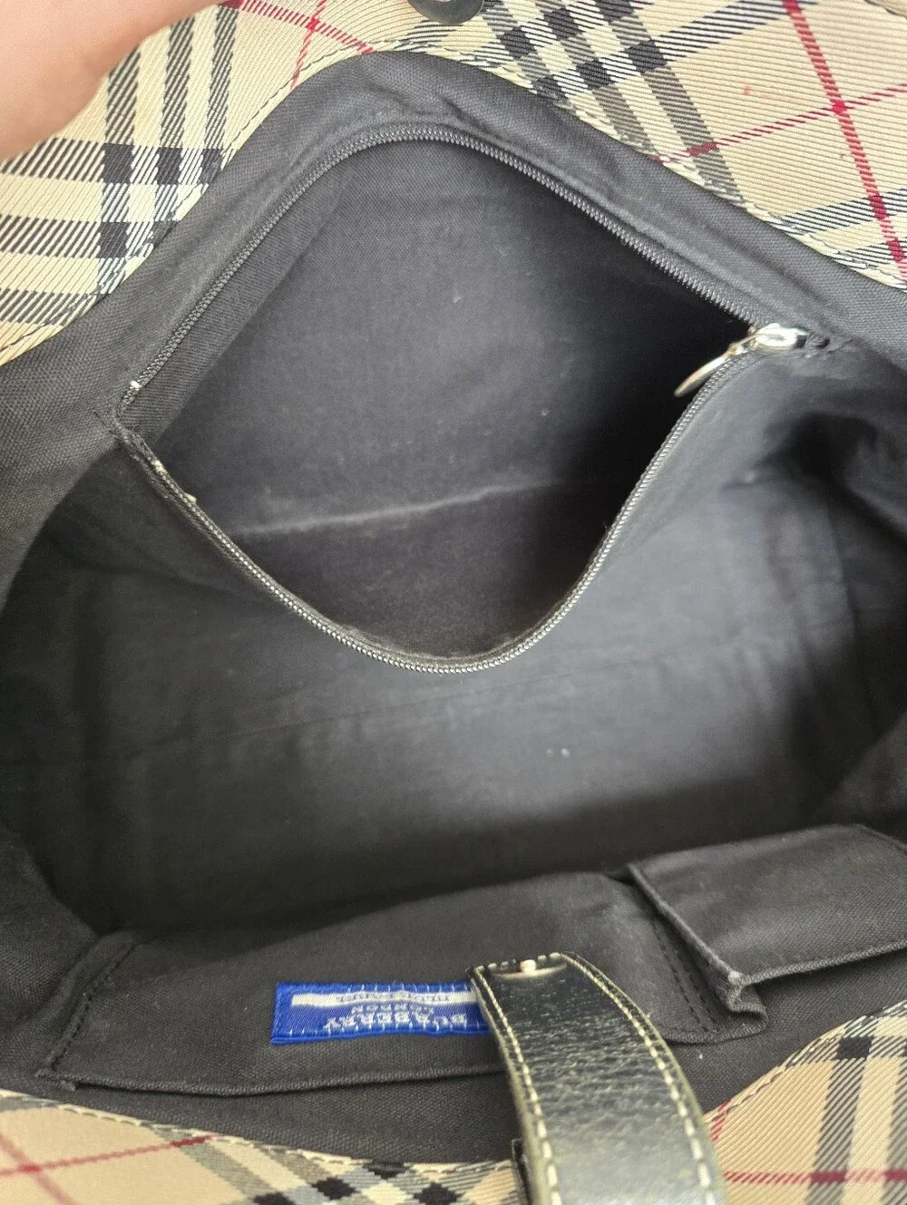 Vintage Burberry Blue Label Nova Check Canvas Japan Exclusive Satchel Bag